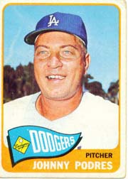 1965 Topps Baseball Cards      387     Johnny Podres